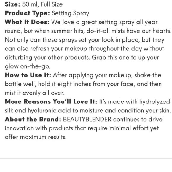 $10β π Beauty Blender Re Dew Set & Refresh Makeup Setting Spray FULLβSZ - Picture 4 of 6